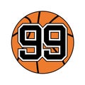 Ball of basketball with the number 99