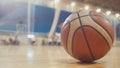 Ball of basketball during training for disabled wheelchair sportsmen Royalty Free Stock Photo