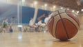 Ball of basketball during training for disabled wheelchair sportsmen Royalty Free Stock Photo