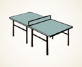 Tennis table. Vector drawing