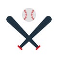 Ball and bats of baseball flat style icon vector design