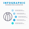 Ball, Beach, Beach Ball, Toy Line icon with 5 steps presentation infographics Background Royalty Free Stock Photo