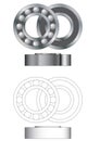 Ball bearing assembly vector