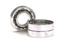 Ball bearing behind a stack of two ball bearings Royalty Free Stock Photo