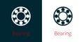 Ball bearing flat vector icon on white and inversion Royalty Free Stock Photo