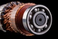 Ball bearing on the motor rotor. Copper motor winding