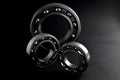 ball bearings in the form of a composite group of several pieces on a black background Royalty Free Stock Photo