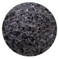 Ball from black porous pumice stone isolated