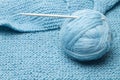 Ball of blue wool Royalty Free Stock Photo