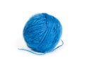 Ball of blue wool yarn Royalty Free Stock Photo
