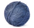 Ball of blue wool yarn Royalty Free Stock Photo