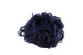 A ball of blue yarn for knitting on a white background isolated Royalty Free Stock Photo