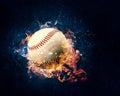 Ball burning in fire Royalty Free Stock Photo