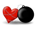 Ball And Chain Chained To Heart