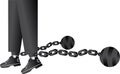 Ball and chain restraining Royalty Free Stock Photo