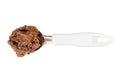 Ball of chocolate ice cream in scoop