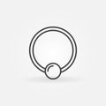 Ball closure ring icon - vector piercing jewelry concept symbol