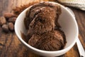 Ball coffee chocolate ice cream in a bowl Royalty Free Stock Photo