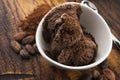 Ball coffee chocolate ice cream in a bowl Royalty Free Stock Photo