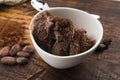 Ball coffee chocolate ice cream in a bowl Royalty Free Stock Photo