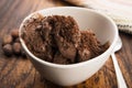 Ball coffee chocolate ice cream in a bowl Royalty Free Stock Photo