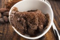 Ball coffee chocolate ice cream in a bowl Royalty Free Stock Photo