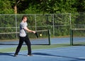 Ball Connects With Pickle Ball Racket