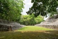 Ball-court at the Becan mayan site Mexico