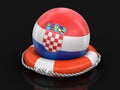 Ball with Croatian flag on lifebuoy