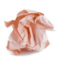 Ball of crumpled pink paper