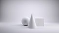 Ball, cube and cone Royalty Free Stock Photo