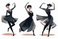 Ball dance of girls on white background generative AI