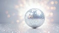 ball disco diamond mirror discoball silver glitter, AI Generative