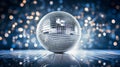 ball disco diamond mirror discoball silver glitter, AI Generative