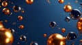 A classic ball display featuring semicircle patterns on dark blue and gold orange backgrounds Royalty Free Stock Photo