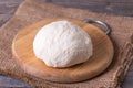 Ball of dough on a cutting board