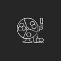 Ball draw machine chalk white icon on dark background Royalty Free Stock Photo