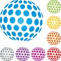 Ball and earth ball, technology logo and icon, earth ball and globe logo
