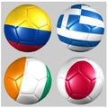 Ball flags of the teams in Group C World Cup 2014