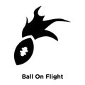 Ball On Flight icon vector isolated on white background, logo co Royalty Free Stock Photo