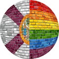 Ball with Florida and Gay flags - Illustration Royalty Free Stock Photo