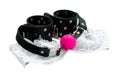 Ball gag and leather handcuffs Royalty Free Stock Photo