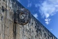 Ball game wall and basket from the Mayan ruins of Chichen Itza in the Yucatan peninsula Royalty Free Stock Photo