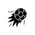 Ball goal black icon, vector sign on isolated background. Ball goal concept symbol, illustration Royalty Free Stock Photo