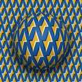 Rolling Ball with Golden Lightning Pattern on Blue Optical Illusion Surface Royalty Free Stock Photo