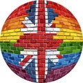 Ball with Great Britain and Gay flags Royalty Free Stock Photo