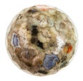 Ball from green Madagascar Rhyolite isolated