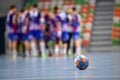 Handball ball on the parquet Royalty Free Stock Photo