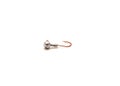 A ball head jig fishing tackle with lightweight leadhead and aberdeen hook isolated on white Royalty Free Stock Photo