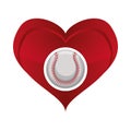 Ball heart baseball sport design